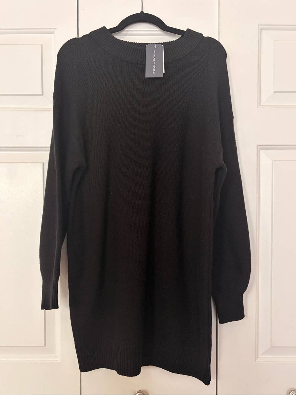 NWT Black Crewneck Knit Sweater Dress - Long Sleeve